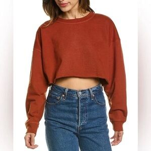 Rust Cropped Sweatshirt Size XS
